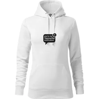 Dámská mikina You're my favourite notification - Mikina dámská Cape s kapucí - XS ( Bílá )