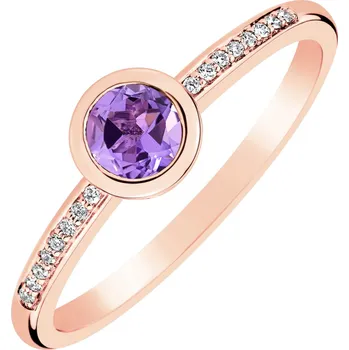 Prsten Prsten s ametystem a diamanty Regal Sparkle