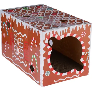 TIAKI škrabací tunel pro kočky perník 50x30x30cm