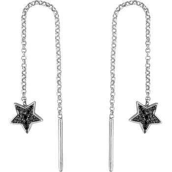 Náušnice Náušnice s černými diamanty Amazing Night