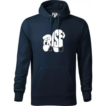 Pánská mikina Bišonek - fries nápis v těle - Mikina pánská Cape s kapucí - 5XL ( Námořní modrá (velmi tmavá - téměř černá) )
