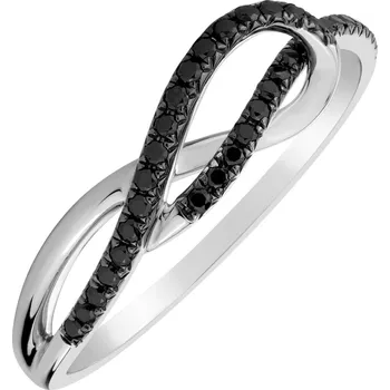 Prsten Prsten s černými diamanty Diamond Ripple