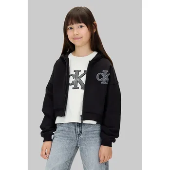 Chlapecká mikina Dětská bavlněná mikina Calvin Klein Jeans IG0IG03017.128.170.9BYA černá 99X, vel. 152
