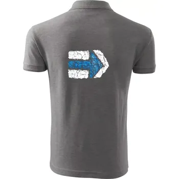 Pánská košile Párová turistická značka modrá - Polokošile pánská Pique Polo 203 - 5XL ( Tmavě šedý melír )