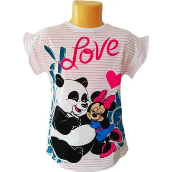 Dívčí oblečení Sun City Dívčí noční košile MINNIE s proužky krátký rukáv Barva: Růžová, Velikost: 116