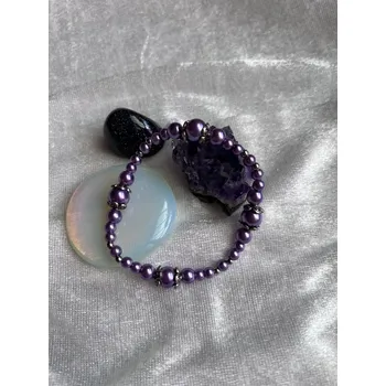 Náramek Alada beauty Perličkový náramek Princess stříbrná + světlá fialová