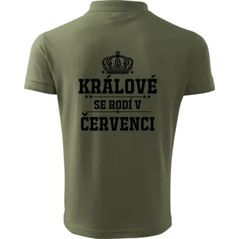 Pánská košile Králové se rodí v červenci - Polokošile pánská Pique Polo 203 - XL ( Khaki )
