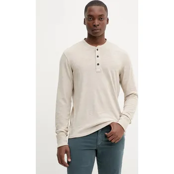 Bavlněné tričko s dlouhým rukávem Rag & Bone RF2925FT2FM béžová 80X, vel. M