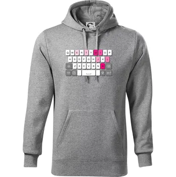 Pánská mikina Klávesnice miluju tě - Mikina pánská Cape s kapucí - 5XL ( Tmavě šedý melír )