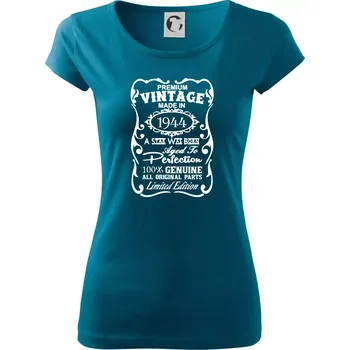 Dámské tričko Vintage Etiketa - 1944 - Dámské triko Pure - 2XL ( Petrolejová )