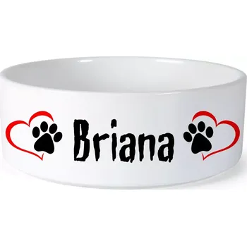 Miska pro psa Miska pro psa se jménem Briana (Keramická miska na krmivo pro psy)