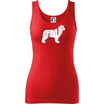 Dámské tričko Novofundlandský pes - nápis v tělě - Dámské tílko - L ( Červená )