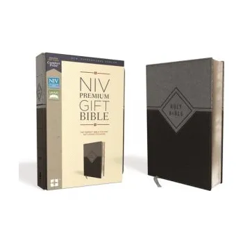 Niv, Premium Gift Bible, Leathersoft, Black/Gray, Red Letter Edition, Comfort Print (Zondervan)(Kniha)