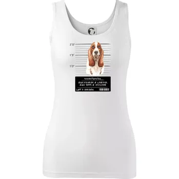 Dámské tričko Baset - lump a darebák - Dámské tílko - 2XL ( Bílá )