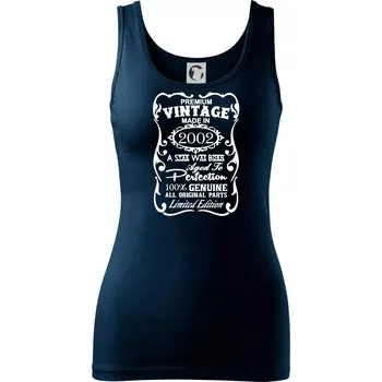 Dámské tričko Vintage Etiketa - 2002 - Dámské tílko - XS ( Námořní modrá (velmi tmavá - téměř černá) )