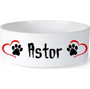 Miska pro psa Miska pro psa se jménem Astor (Keramická miska na krmivo pro psy)