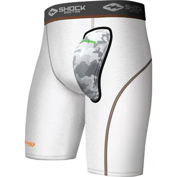 Pánské kraťasy Kompresní šortky se suspenzorem Shock Doctor AirCore Cup White Senior S