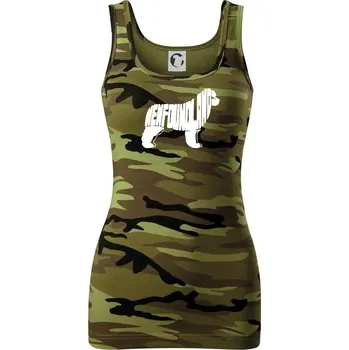 Dámské tričko Novofundlandský pes - nápis v tělě - Dámské Maskáčové tílko - S ( Zelený maskáč )