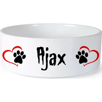 Miska pro psa Miska pro psa se jménem Ajax (Keramická miska na krmivo pro psy)