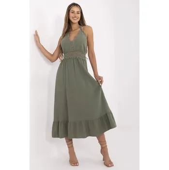 Dámské šaty Mušelínové letní šaty Italy Fashion khaki EU velikost: Univerzální