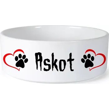 Miska pro psa Miska pro psa se jménem Askot (Keramická miska na krmivo pro psy)