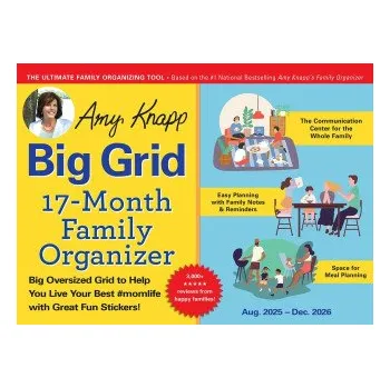Kalendář 2026 Amy Knapp's Big Grid Family Organizer Wall Calendar (Kalendář)