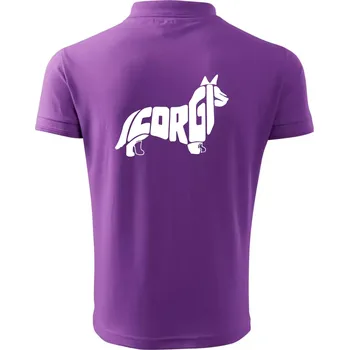 Pánská košile Corgi - nápis v těle - Polokošile pánská Pique Polo 203 - XL ( Fialová )