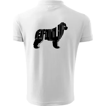 Pánská košile Novofundlandský pes - nápis v tělě - Polokošile pánská Pique Polo 203 - 5XL ( Bílá )