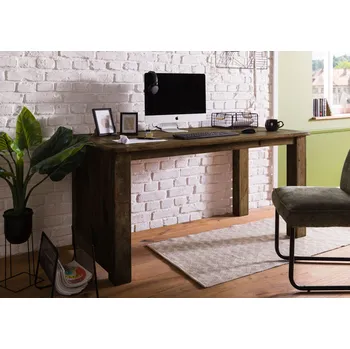 Psací stůl IRON Psací stůl mango 160x80x80 hnědý lakovaný