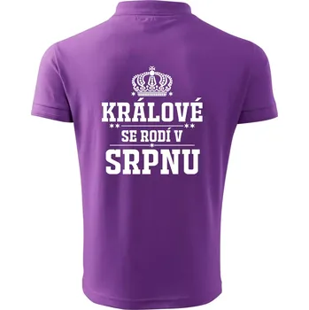 Pánská košile Králové se rodí v srpnu - Polokošile pánská Pique Polo 203 - 2XL ( Fialová )