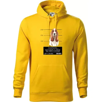 Pánská mikina Baset - lump a darebák - Mikina pánská Cape s kapucí - XL ( Žlutá )