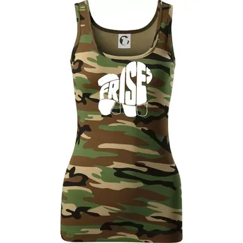 Bišonek - fries nápis v těle - Dámské Maskáčové tílko - S ( Hnědý maskáč )