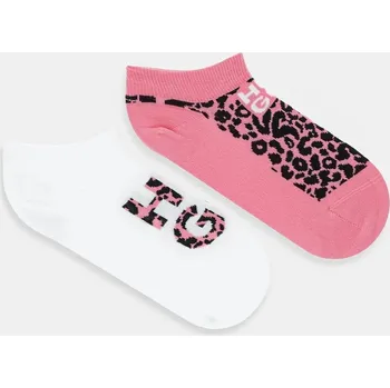 Dámské ponožky Ponožky HUGO 2P AS LEO LOGO CC W 2-pack růžová barva, 50543166 30X, vel. 35-38