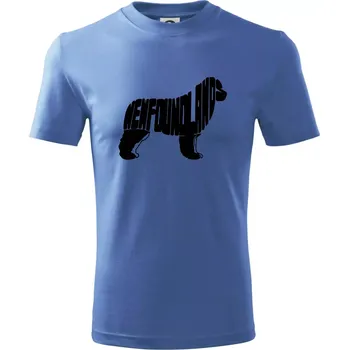 Chlapecké tričko Novofundlandský pes - nápis v tělě - Tričko dětské bavlněné - 134 cm/8 let ( Azurově modrá )