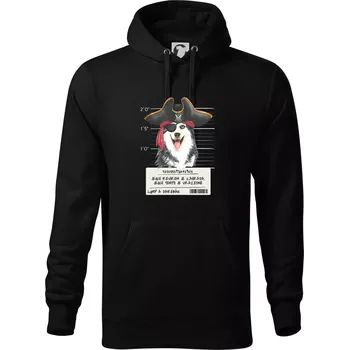 Pánská mikina Lump a darebák husky - Mikina pánská Cape s kapucí - 5XL ( Černá )