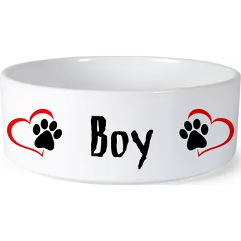 Miska pro psa Miska pro psa se jménem Boy (Keramická miska na krmivo pro psy)