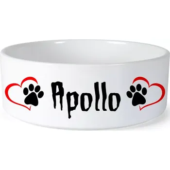 Miska pro psa Miska pro psa se jménem Apollo (Keramická miska na krmivo pro psy)