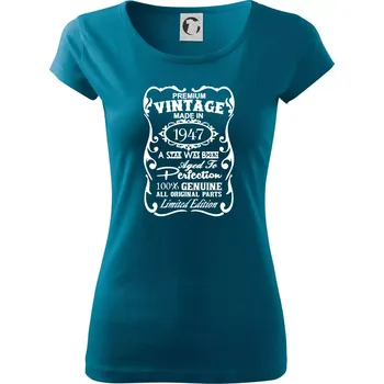 Dámské oblečení Vintage Etiketa - 1947 - Dámské triko Pure - S ( Petrolejová )