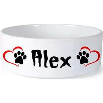 Miska pro psa Miska pro psa se jménem Alex (Keramická miska na krmivo pro psy)