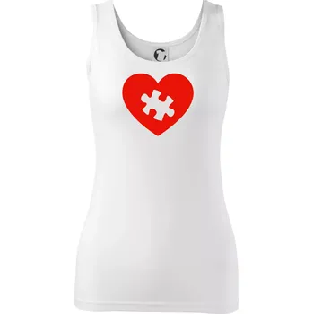 Dámské tričko Láska puzzle - Dámské tílko - 2XL ( Bílá )