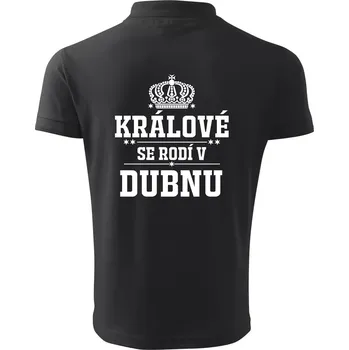 Pánská košile Králové se rodí v dubnu - Polokošile pánská Pique Polo 203 - 4XL ( Dřevěné uhlí )