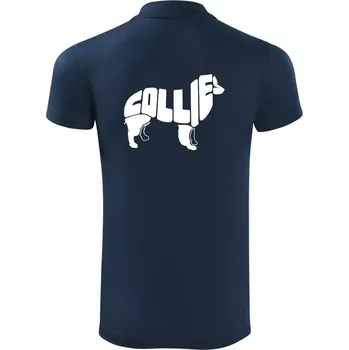 Pánská košile Border kolie písmo v těle - Polokošile Victory sportovní (dresovina) - XL ( Námořní modrá (velmi tmavá - téměř černá) )