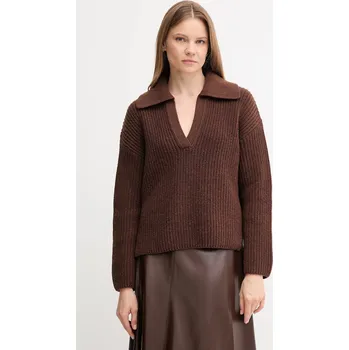 Dámský svetr Svetr s příměsí vlny Barbour ROBYN hnědá barva, LKN1675 88X, vel. 36