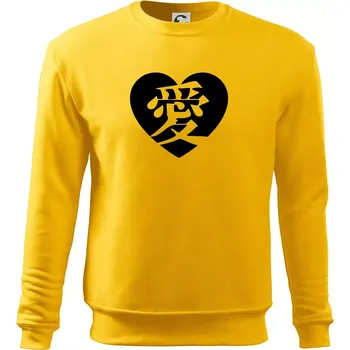 Pánská mikina Láska japonština čínština - Mikina Essential pánská - 2XL ( Žlutá )