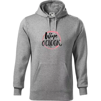Pánská mikina wine o clock - Mikina pánská Cape s kapucí - XL ( Tmavě šedý melír )