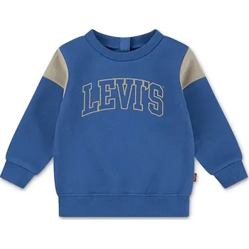 Chlapecká mikina Dětská mikina Levi's LEVI'S SPORTY CREW modrá barva, s potiskem, 6EN726 55X, vel. 62