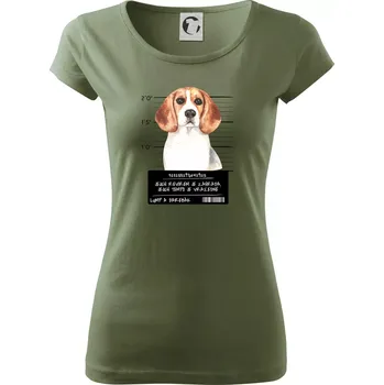 Dámské tričko Lump a darebák bígl - Dámské triko Pure - S ( Khaki )