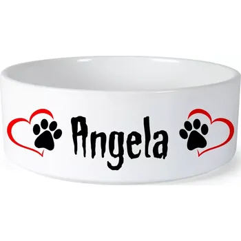 Miska pro psa Miska pro psa se jménem Angela (Keramická miska na krmivo pro psy)