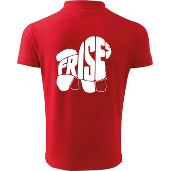 Pánská košile Bišonek - fries nápis v těle - Polokošile pánská Pique Polo 203 - XL ( Červená )