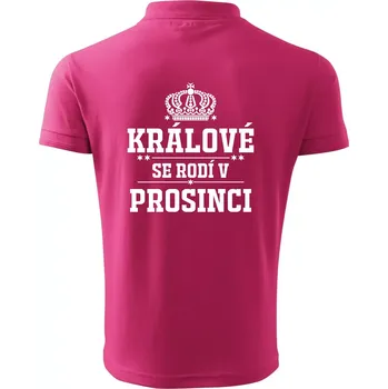 Pánská košile Králové se rodí v prosinci - Polokošile pánská Pique Polo 203 - M ( Purpurová )